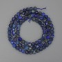 Lapis Lazuli Faceted Cube Beads, 4x4mm, 39cm length on thread