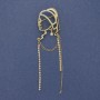 Brooch: Girl with Pearl Earring, White Crystals, Gold-tone Metal 85x24mm+