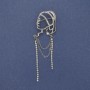 Brooch: Girl with Pearl Earrings, White Rhinestones, Silver Metal 85x24mm+