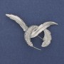 Brooch Hummingbird White Crystals Silver Tone 56x40mm+