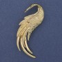 Brooch Firebird with White Rhinestones and Gold-Tone Metal 60x37mm