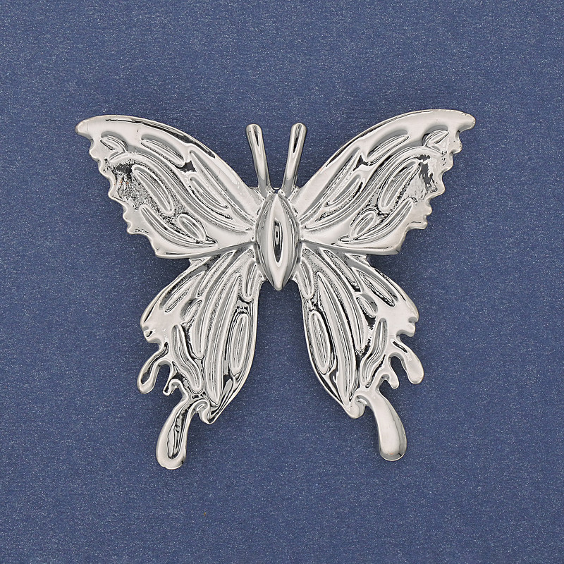 Brooch Butterfly Silver Metal 45×42mm+