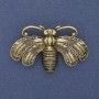 Brooch Butterfly in antique gold color, golden metal 50x33mm+