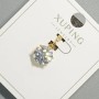 Xuping Pendant with White Crystal, 9mm Ø + -, 17mm -+ length, 18K Gold Plating