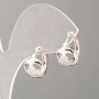 Xuping Earrings with White Rhinestones, 11mm Diameter, Rhodium