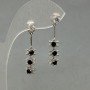 Xuping Earrings with Black Zircon, length 30mm±, thickness 6mm±, rhodium