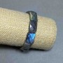 Labradorite bracelet with iridescence faceted link 16x12mm+-, length 18cm stretch