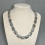Necklace Labradorite with Iridescence, Faceted Bead Link 16×12 mm, length 50 cm, with clasp