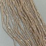 Beads Czech Crystal Beige Transparent with Gas Benzine Coating, Briolette Cut, 3x2 mm, length 40 cm