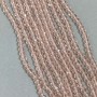 Beads Czech Crystal Pink Transparent on Threaded String, faceted rondelle, diameter 6x5mm +-, length 42cm +