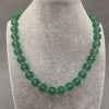 Nephrite Bead Necklace Smooth Round Beads, 10mm diameter ±, length 45cm ± with clasp