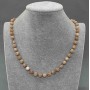 Selenite Bead Necklace Smooth Round Beads, 6.5 mm (±), Length 45 cm ± with Clasp