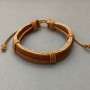 Bracelet, brown Eco leather with pull closure