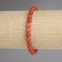 Carnelian Bead Bracelet, smooth round beads 6 mm, stretchy 18 in