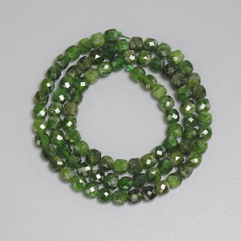 Diopside Beads Faceted Cube 4x4mm ±, Thread Length 38cm ±