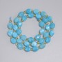 Aquamarine Beads Faceted Grain 8x6 mm, 5mm+- Seed Beads 3mm+-, Length 36cm+- on Thread