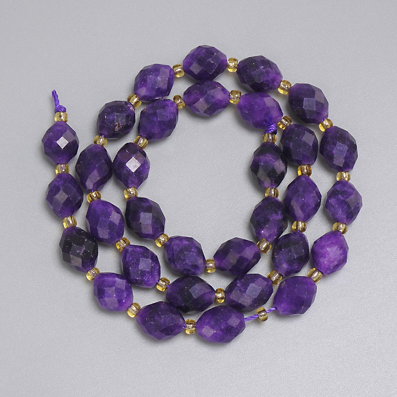 Sugilite Faceted Round Beads 10x8mm on Thread 38cm