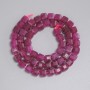 Turquoise? Wait: Actually tan this is Tourmaline beads shaped as faceted cube 6.5×6.5 mm, 37 cm length on thread