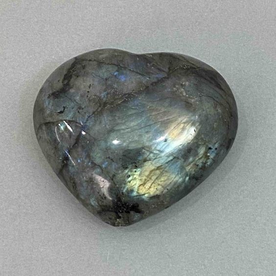 Labradorite Heart-Shaped Stone 68x60x30mm±, weight from 178g