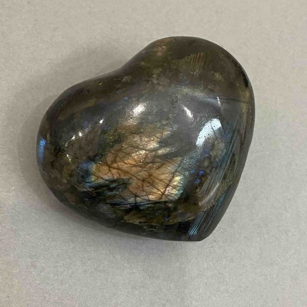Labadorite Heart-Shaped Stone, 57x49x28 mm ±, weight from 106 g