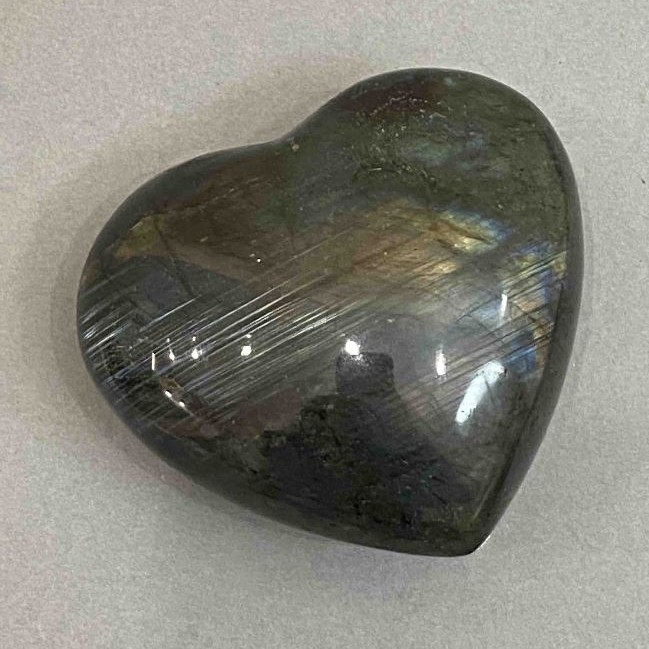 Labrodorite Heart-Shaped Stone 66x60x33mm±, weight from 173g