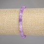  Bracelet Lavender Amethyst Faceted Cubes, 5x5mm diameter, length 18cm, stretch