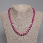 Necklace of Faceted Turmaline Cubes, 7x7 mm diameter, 3 mm seed beads, length 45 cm, with clasp