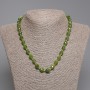 Necklace of Faceted Jadeite Granules, 10x8mm ± beads, 3mm+seed beads, length 45cm ± with clasp