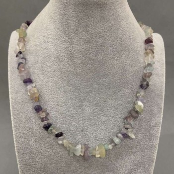 Fluorite Chip Necklace, 6-12×3-5 mm chips, 45 cm long, with clasp