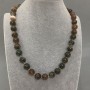 Agate Bead Necklace Smooth Round Beads 10mm +-, length 45cm+- with clasp