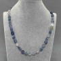 Fluorite Faceted Bead Necklace, 8x9mm diameter, length 50cm ± with clasp