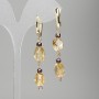 Citrine Octagonal Earrings 10-12x8mm+- Garnet Cube 4mm+-, length 62mm+-
