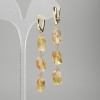 Earrings Citrine Multisided 10-12×8mm +-, length 66mm+