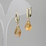 Citrine Earrings Octagonal 12x8mm+- with 4mm+ Seed Beads, length 32mm+