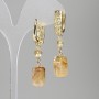 Citrine Faceted Cylindrical Earrings 15x9mm+- Bead 6mm+-, Length 46mm+-