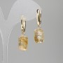 Earrings Citrine faceted cylinder 15x9mm+-, length 36mm+