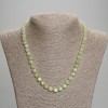 Chrysoprase Olivine Beaded Cube Necklace, 6.5x6.5 mm cube faceted beads, 45 cm length with clasp
