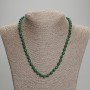 Malachite Bead Necklace with Faceted Round Beads, 6 mm diameter ±, 45 cm length ± with clasp