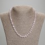 Necklace Rosy Quartz Faceted Cube Beads, 7x7 mm diameter, approx. 45 cm length with clasp