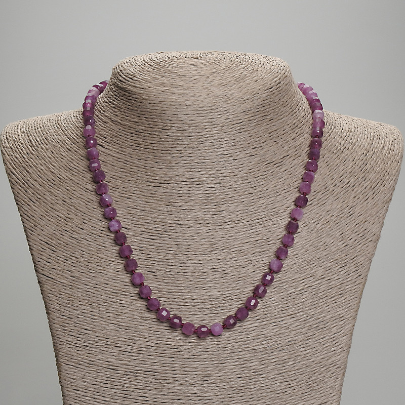 Turmaline Beads Faceted Cube, 5x5mm diameter, 45mm length with clasp
