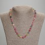Necklace with faceted tourmaline beads, grain shape, 8x6.5 mm, 5 mm+- beads, length 45 cm+- with clasp