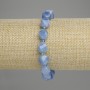 Bracelet Aquamarine Faceted Diamond 10x8mm+- Beads 3mm+-, length 18cm +