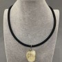 Pendant Citrine in Braided 20×30(±)mm on rubber cord, braid with 5mm diameter + -, length 45cm+5cm chain