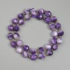 Sugilite Faceted Diamond-Shaped Beads, 9.5×8.5mm, thread length ~38 cm, 3mm+ seed beads on thread