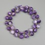 Sugilite Faceted Diamond-Shaped Beads, 9.5×8.5mm, thread length ~38 cm, 3mm+ seed beads on thread