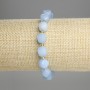 Bracelet Aquamarine Faceted Diamond-Shaped, diameter 10x9mm±, 3mm+ seed beads, length 18cm±, elastic
