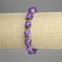 Sugilite Beaded Faceted Diamond Bracelet, 10x9mm diamonds ±, 3mm seed beads ±, length 18cm ±, stretch