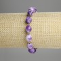 Sugilite Bead-Form Bracelet, faceted grain, diameter 9.5×8.5 mm ±, 3 mm seed beads ±, length 18 cm ±, stretch