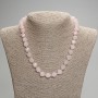 Necklace Pink Quartz Faceted Diamond Beads, 10x9mm+- beads 3cm+-, length 45mm+- with clasp