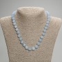 Aquamarine Beaded Diamond-Shape Necklace, 10x9mm+- Beads 3mm+-, 45cm+- with Clasps